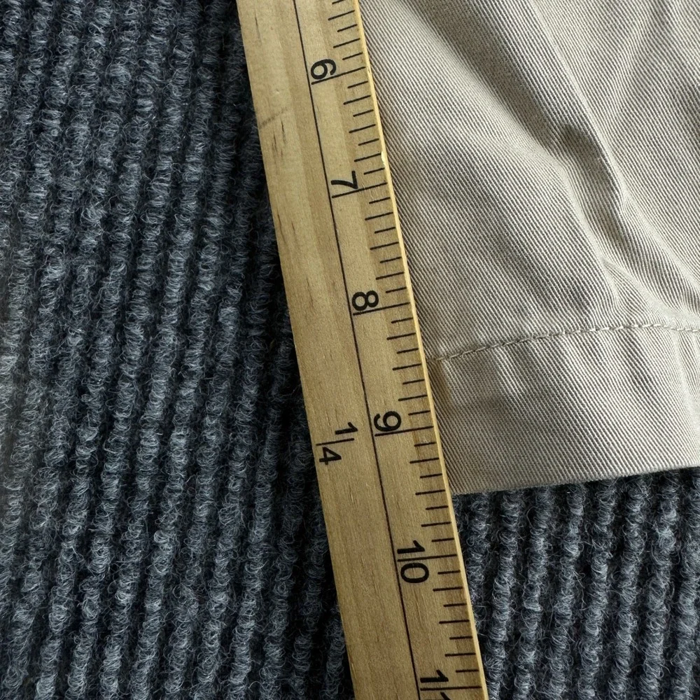 Polo Ralph Lauren Mens Khaki Tan Cotton Chino Shorts Size 35 Flat Front 9 Inseam